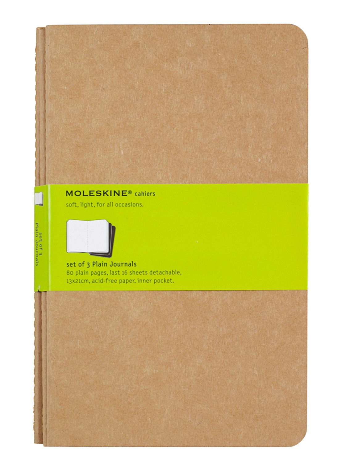 Moleskine Cahier Journals Large Plain Kr - voorkant lichtbruin
