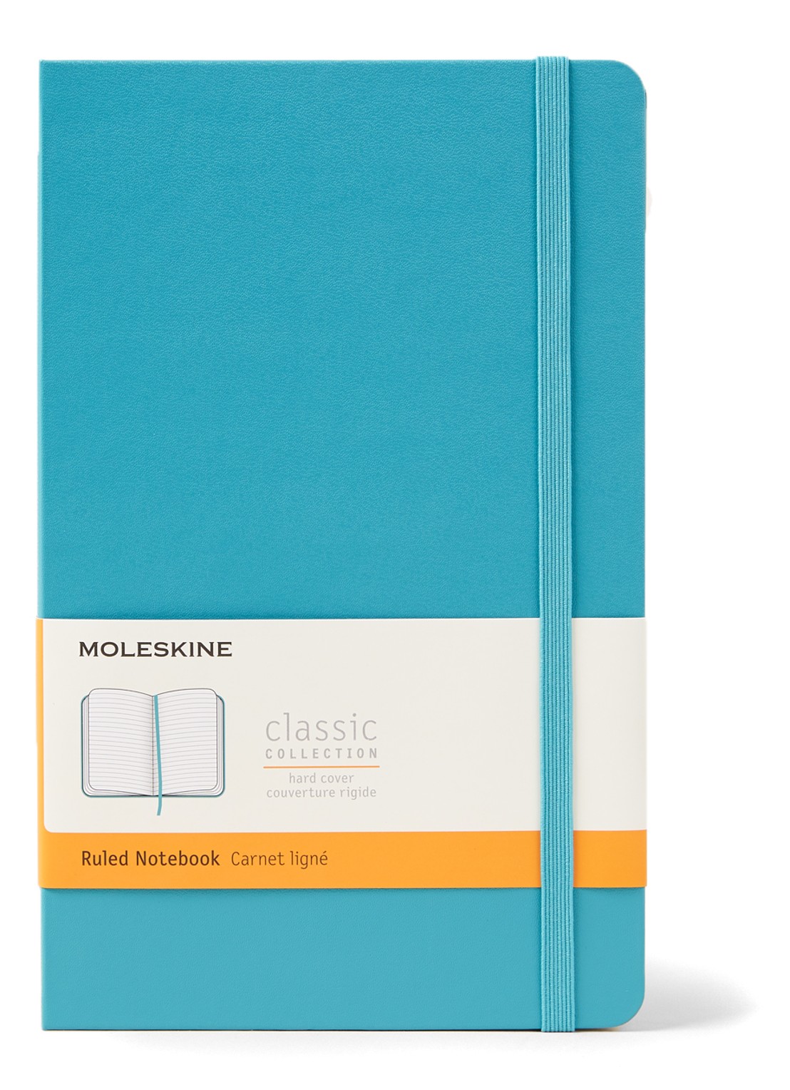 Moleskine Classic L gelinieerd notitieboek - voorkant 2 turquoise