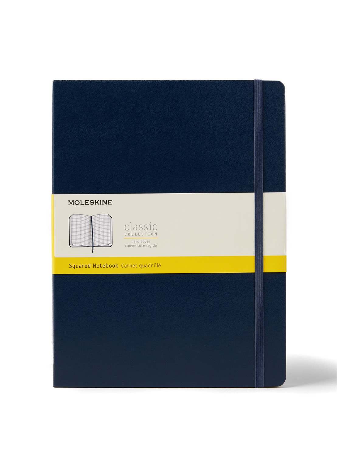 Moleskine Classic XL geruit notitieboek - voorkant donkerblauw