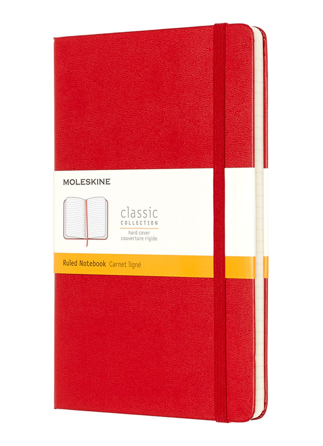 Moleskine Coloured Large gelinieerd notitieboek 21 x 13 cm - voorkant rood