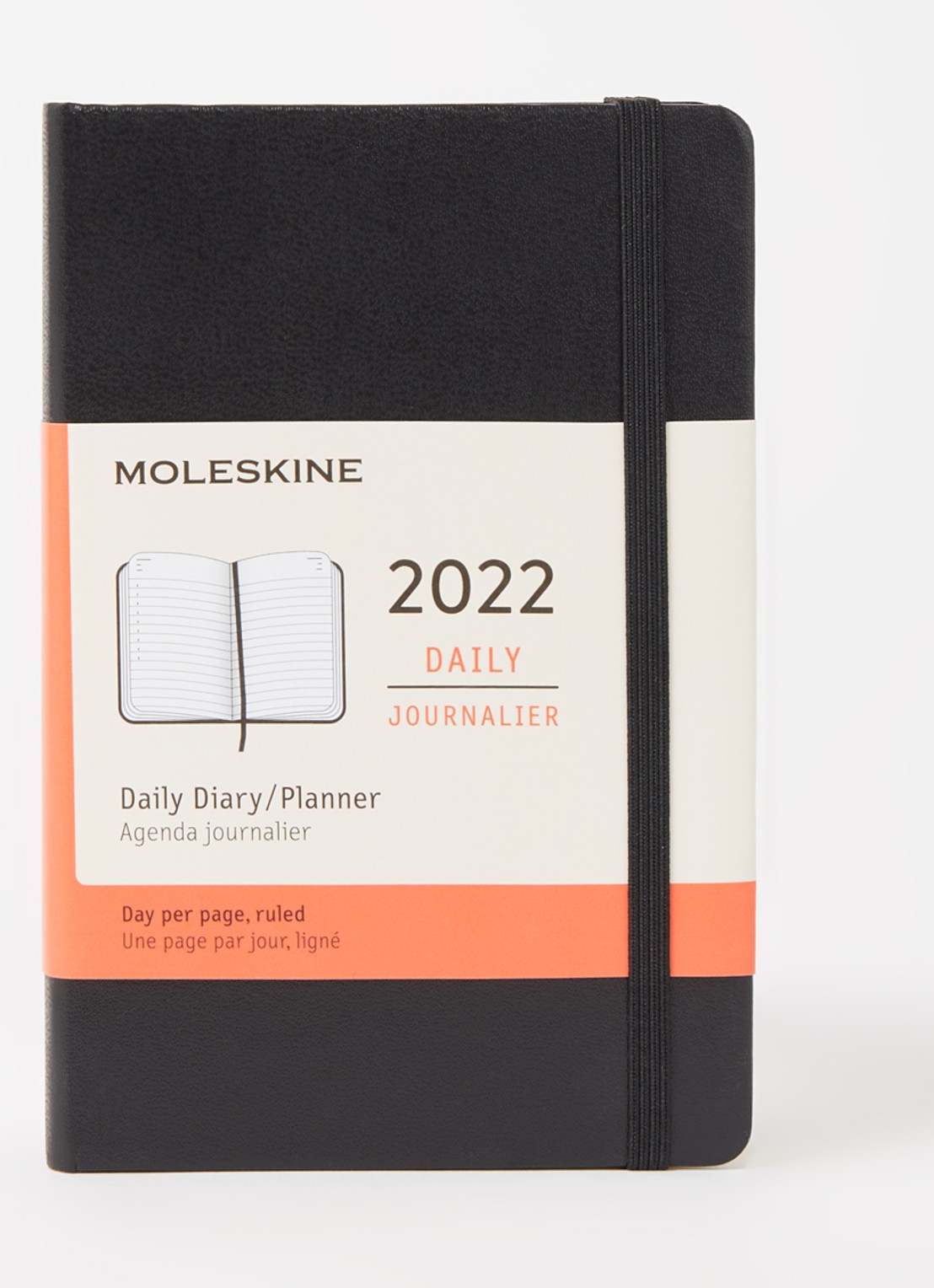 Moleskine Daily agenda 2022 - voorkant 3 zwart