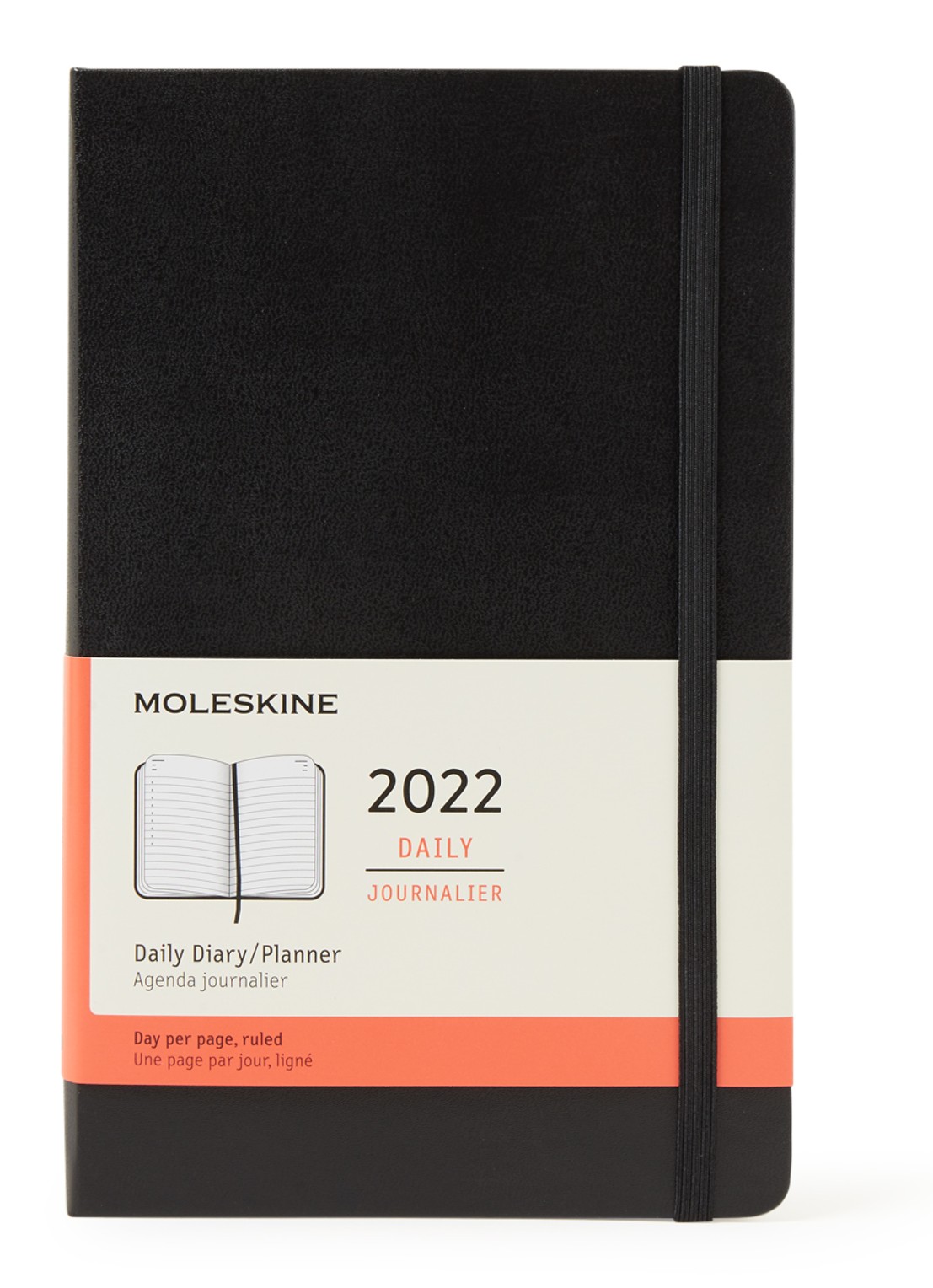 Moleskine Daily agenda 2022 - voorkant zwart