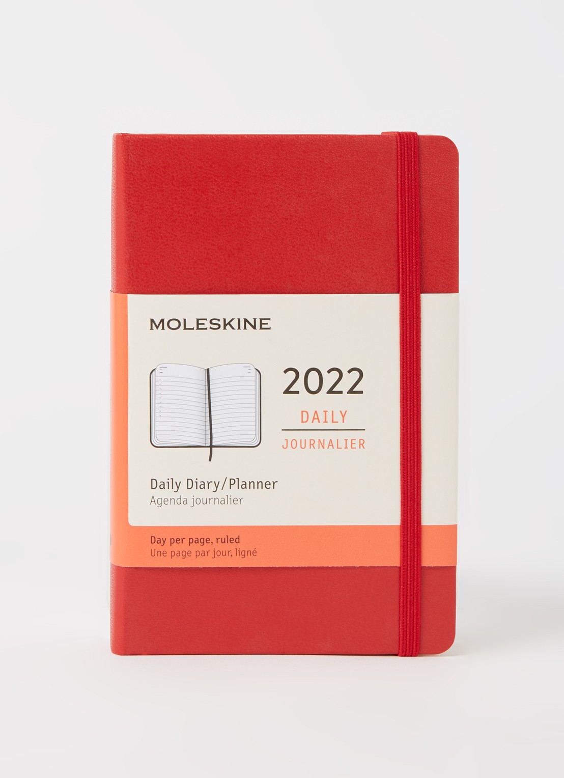 Moleskine Daily agenda 2022 - voorkant 2 donkerrood