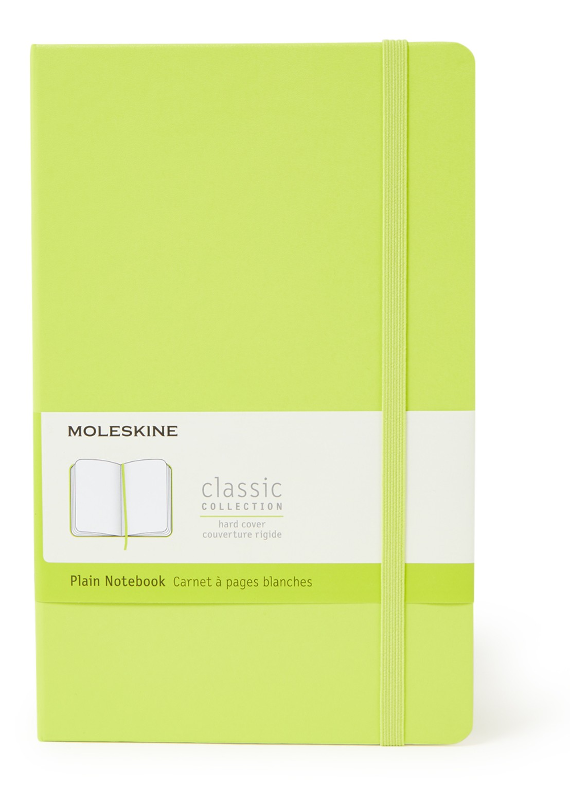 Moleskine  Large Plain Hardcover Notitieboek - voorkant 3 neongroen
