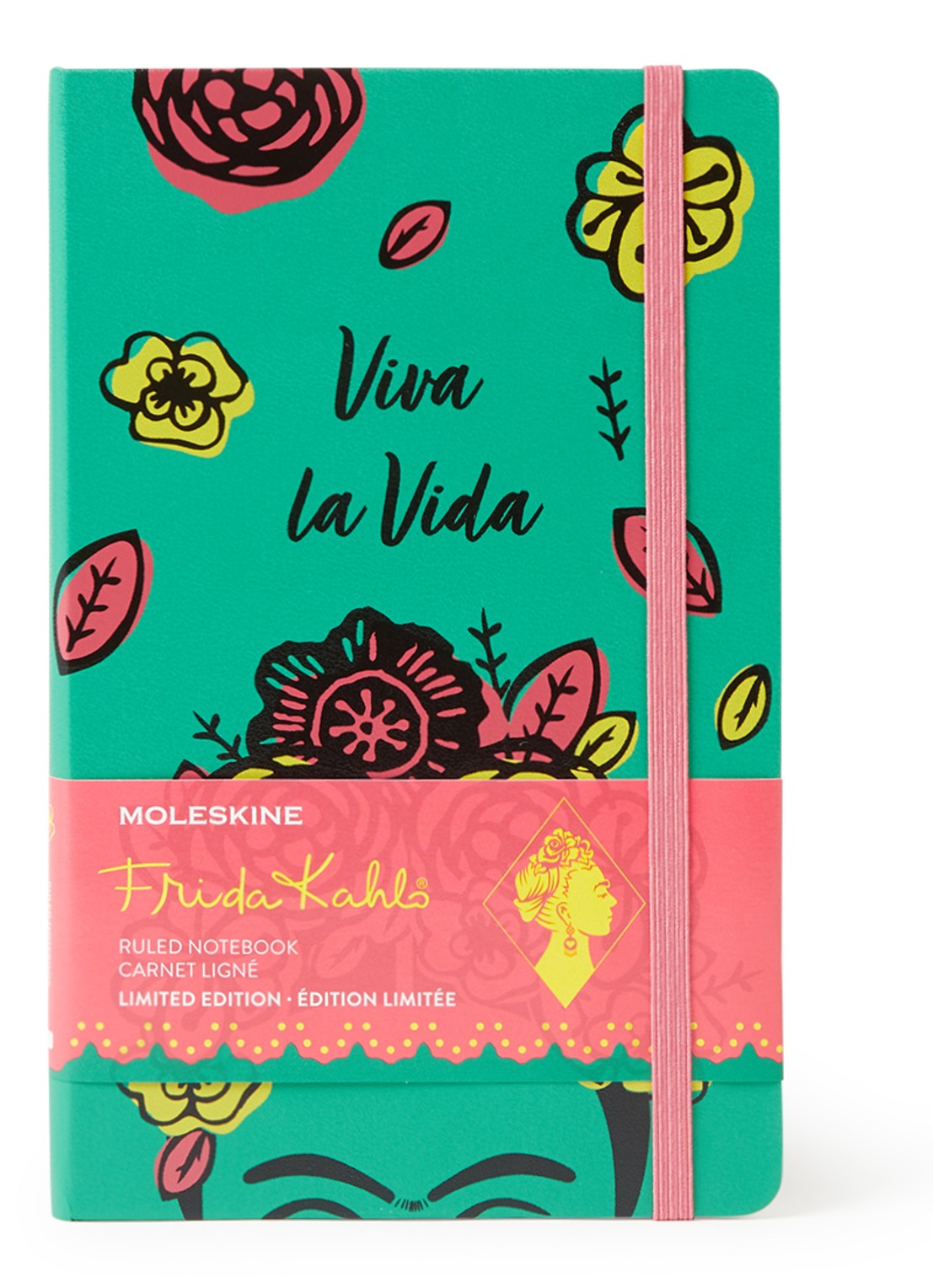Moleskine Limited Edition Frida Kahlo L gelinieerd notitieboek - voorkant groen