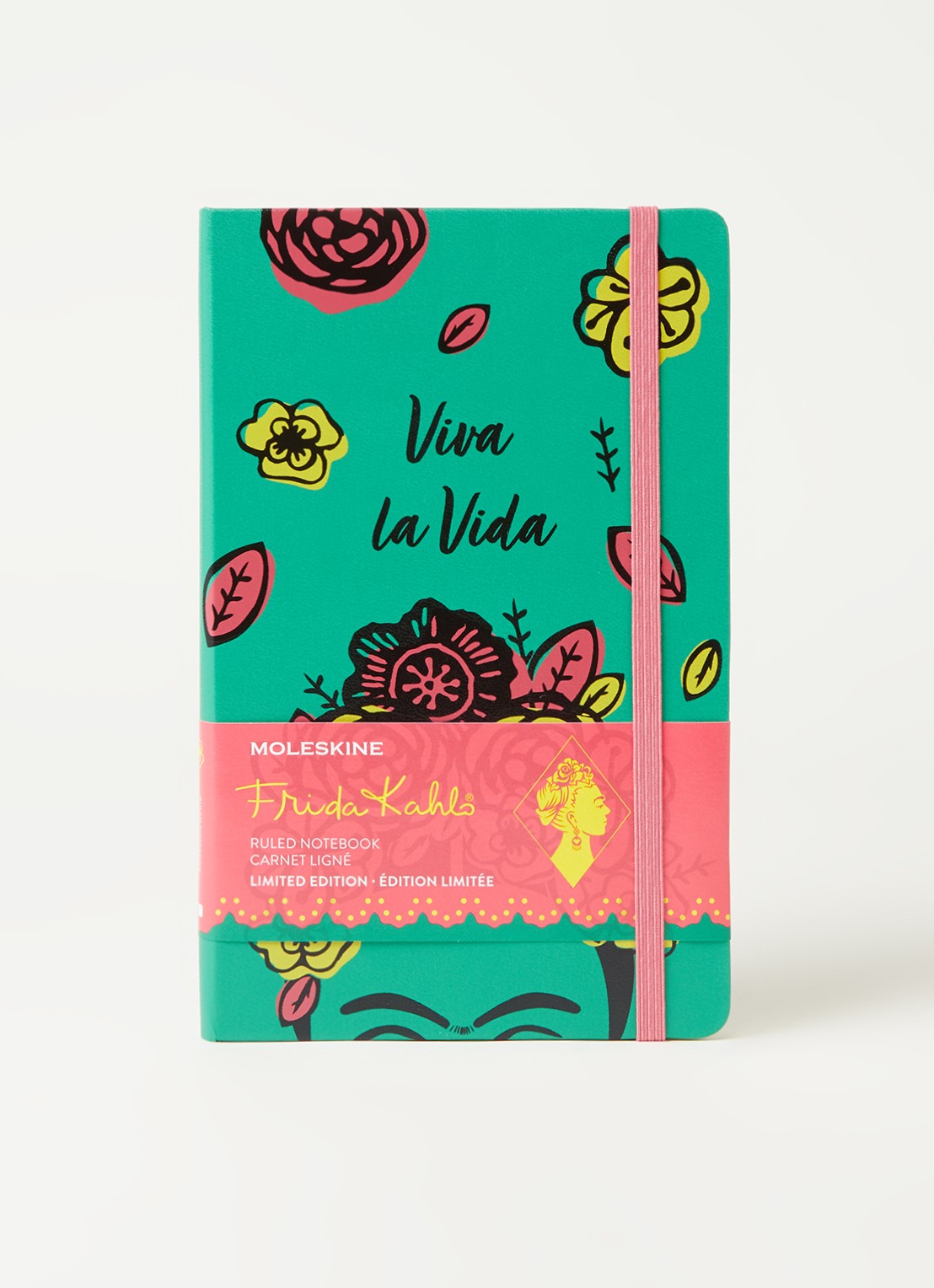 Moleskine Limited Edition Frida Kahlo L gelinieerd notitieboek - voorkant 2 groen