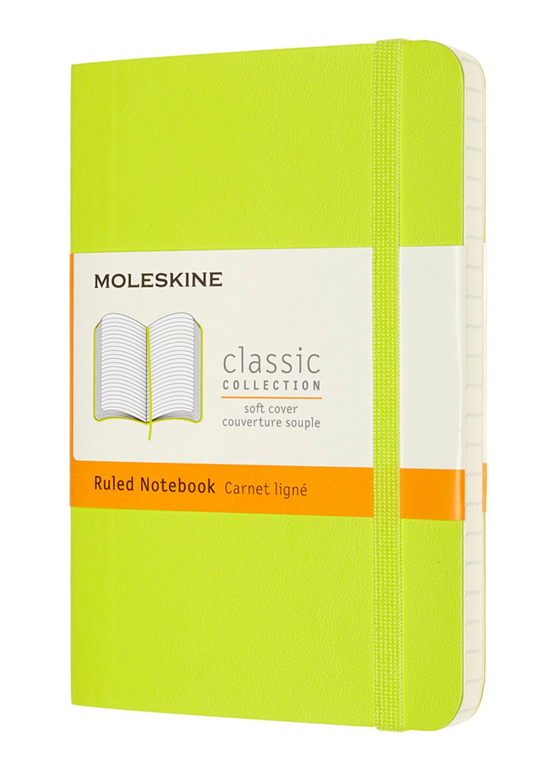 Moleskine Notebook Pocket Ruled Soft Cover - voorkant 2 neongroen