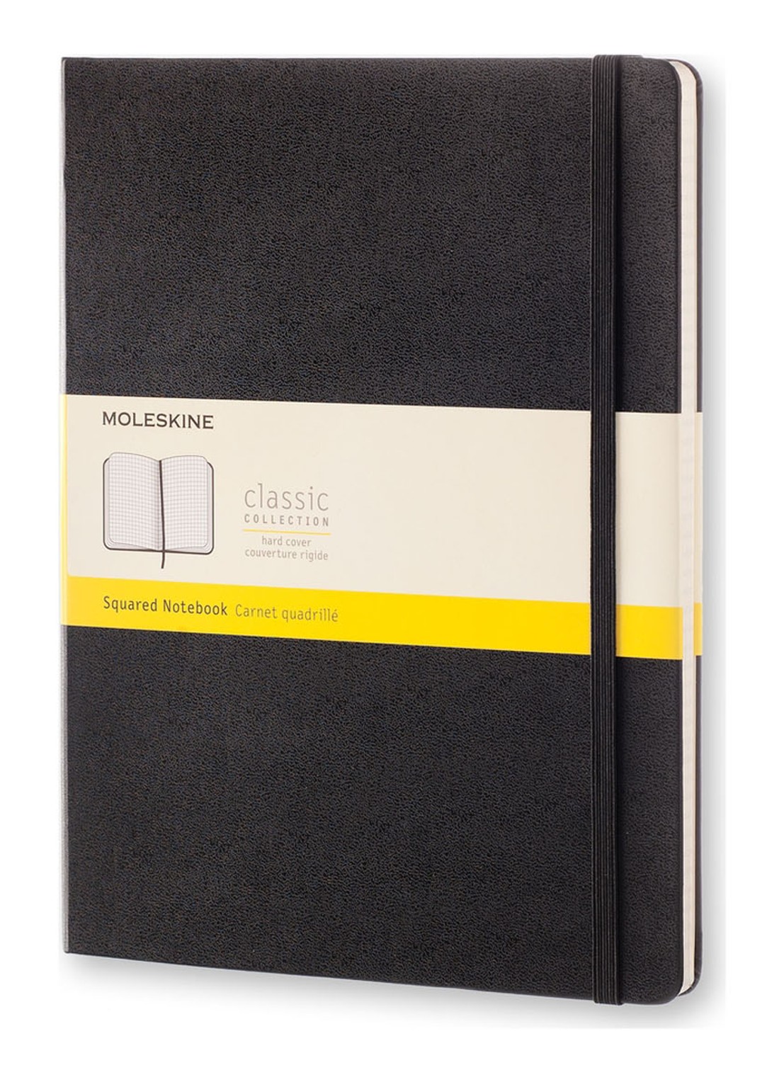 Moleskine Notitieboek geruit papier 14 x 19 cm - voorkant zwart