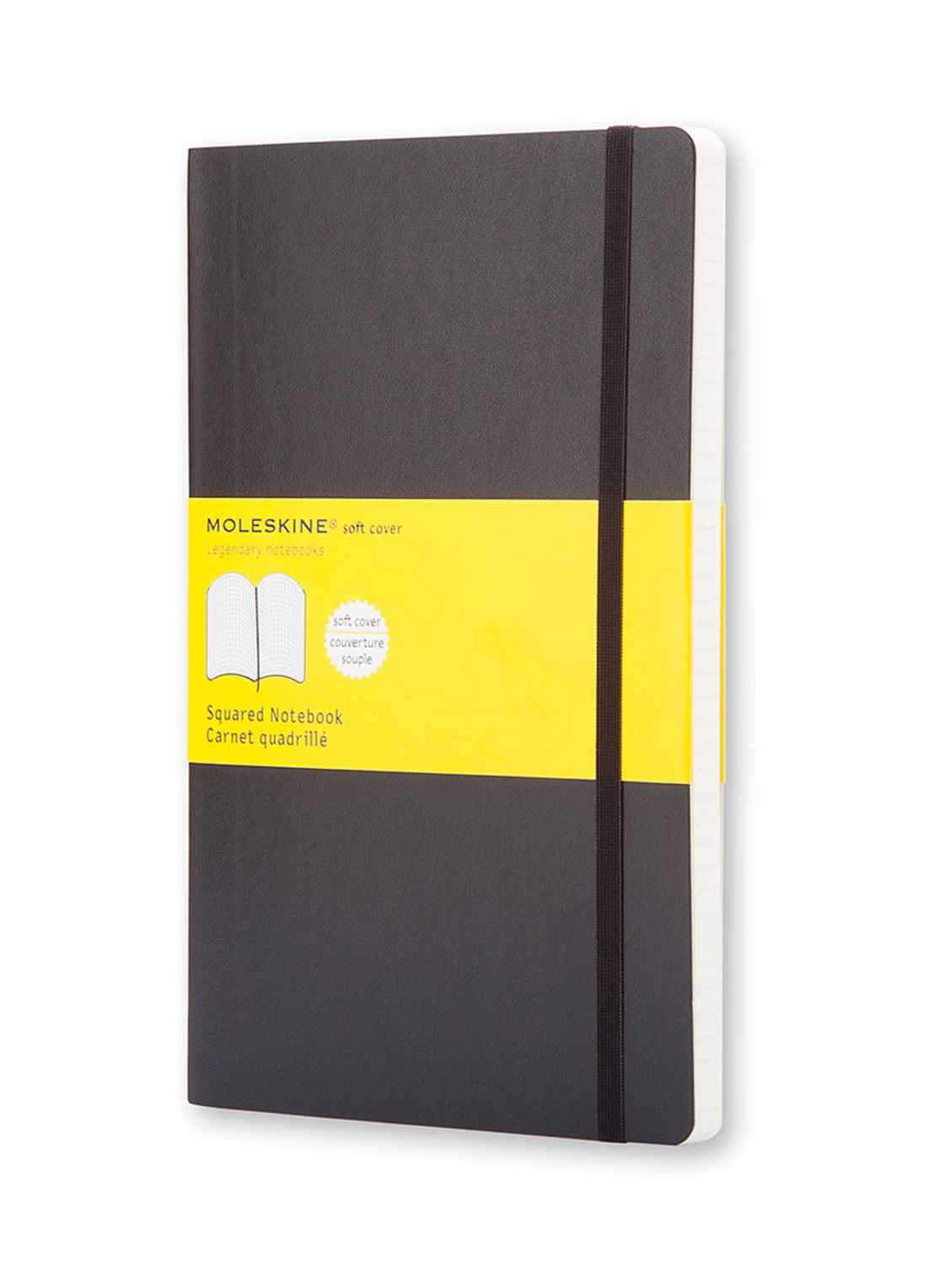 Moleskine Notitieboek met geruit papier 14 x 9 cm  - voorkant zwart