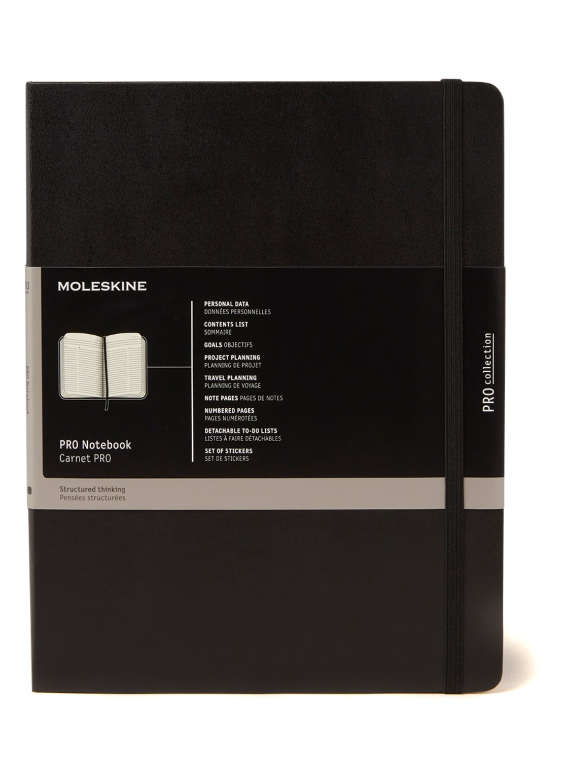 Moleskine Professional notitieboek hard XL 25 x 19 cm - voorkant zwart