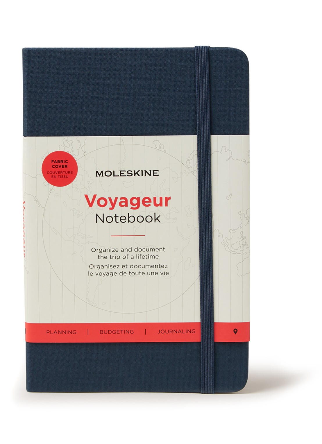 Moleskine Voyageur gelinieerd notitieboek 12 x 18 cm - voorkant 2 donkerblauw
