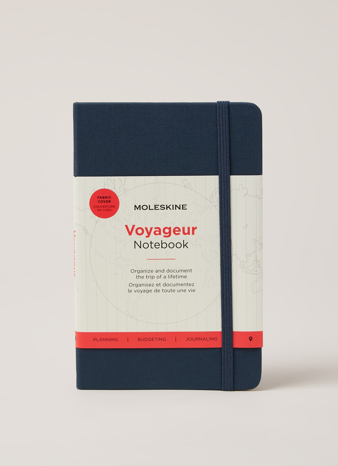 Moleskine Voyageur gelinieerd notitieboek 12 x 18 cm - voorkant 3 donkerblauw
