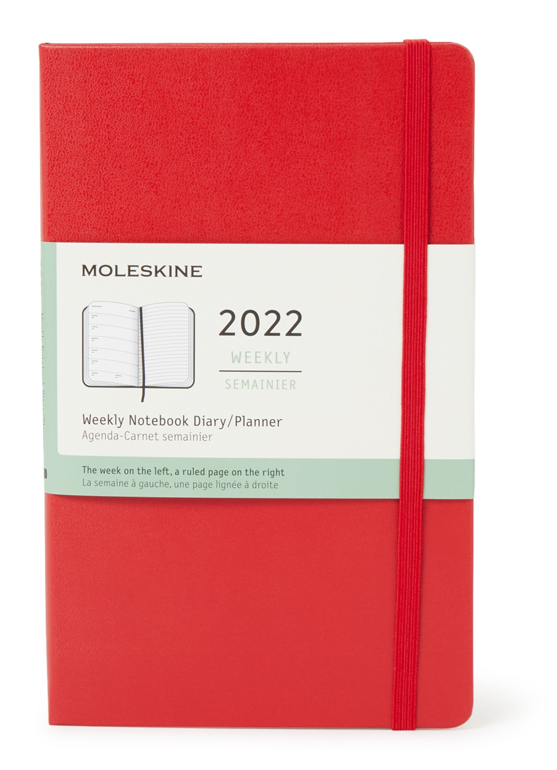 Moleskine Weekly agenda 2022  - voorkant rood