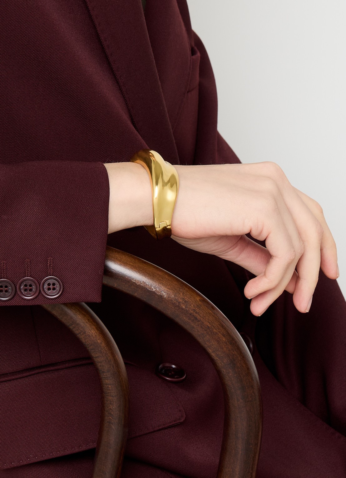 Moliane Wave bangle verguld - voorkant 2 goud