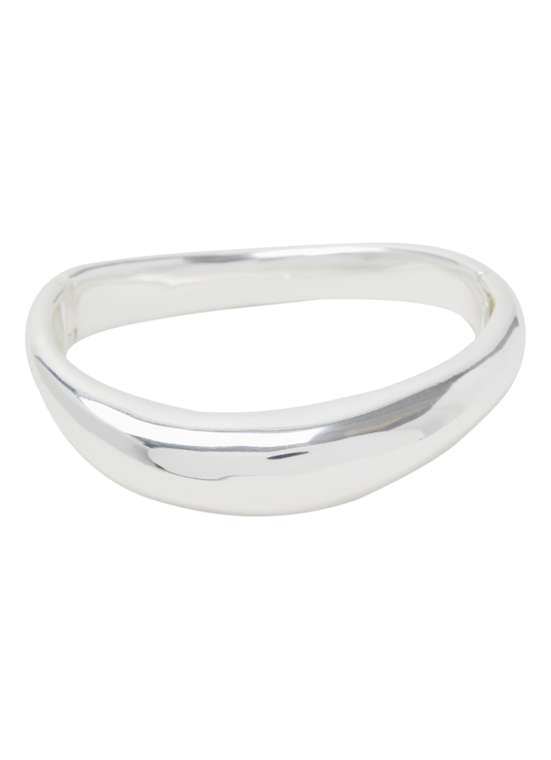 Moliane Wave bangle verzilverd - voorkant zilver
