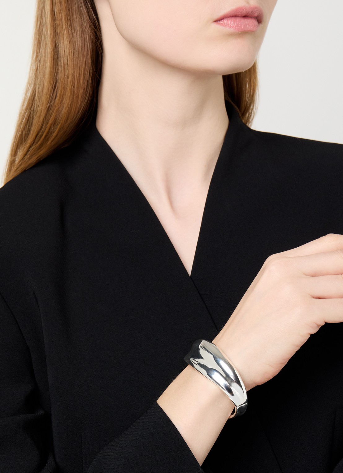 Moliane Wave bangle verzilverd - voorkant 2 zilver