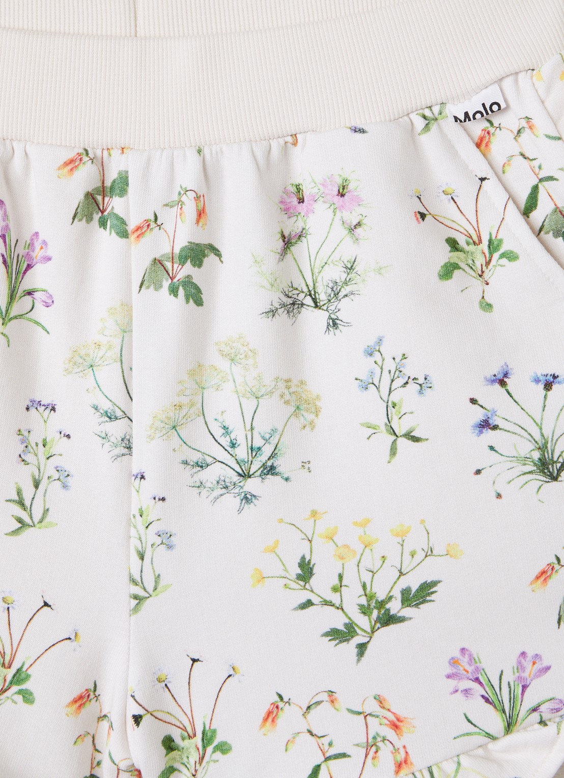 Molo Acacia wide fit korte broek met bloemenprint - detail 3 creme