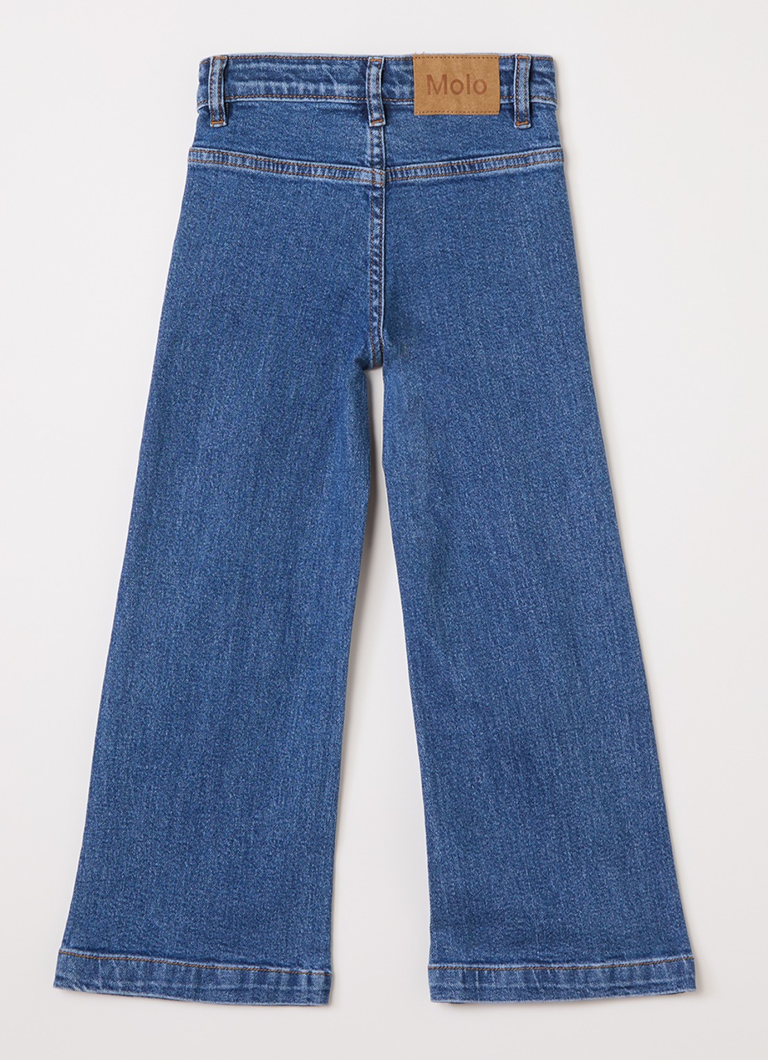 Molo Adina high waist flared jeans van  katoen - achterkant indigo