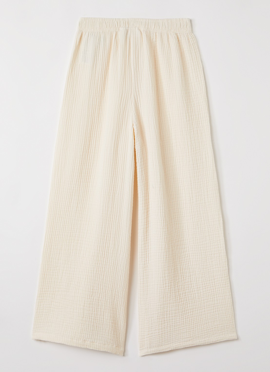 Molo Agatha loose fit broek met structuur - voorkant 2 gebroken wit