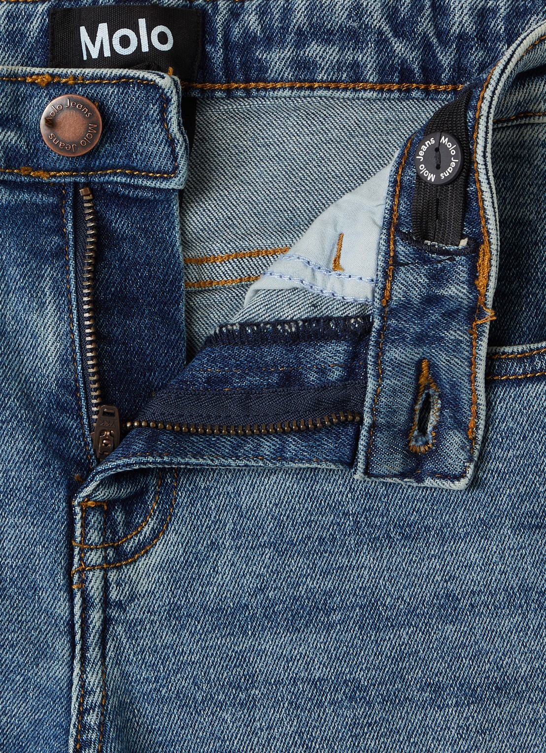 Molo Aksel straight leg jeans met medium wassing - detail 3 indigo
