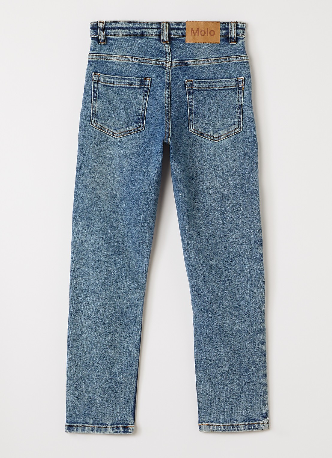 Molo Aksel straight leg jeans met medium wassing - voorkant 2 indigo