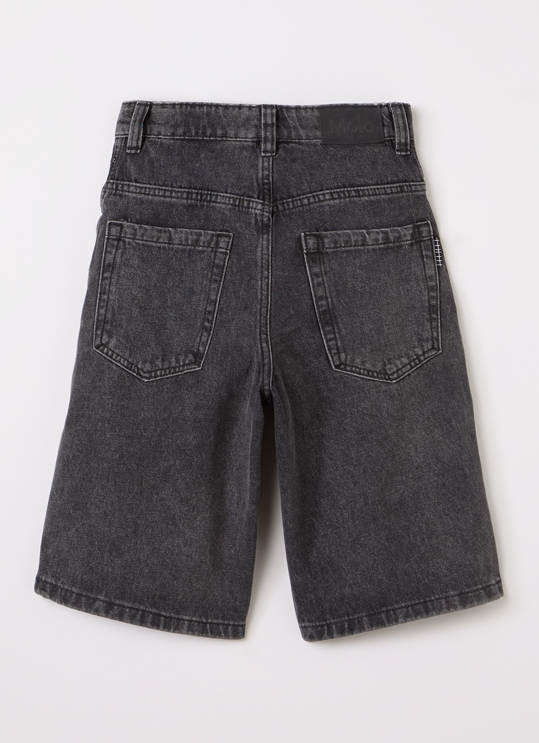 Molo Alphie wide fit korte broek van denim - voorkant 3 antraciet
