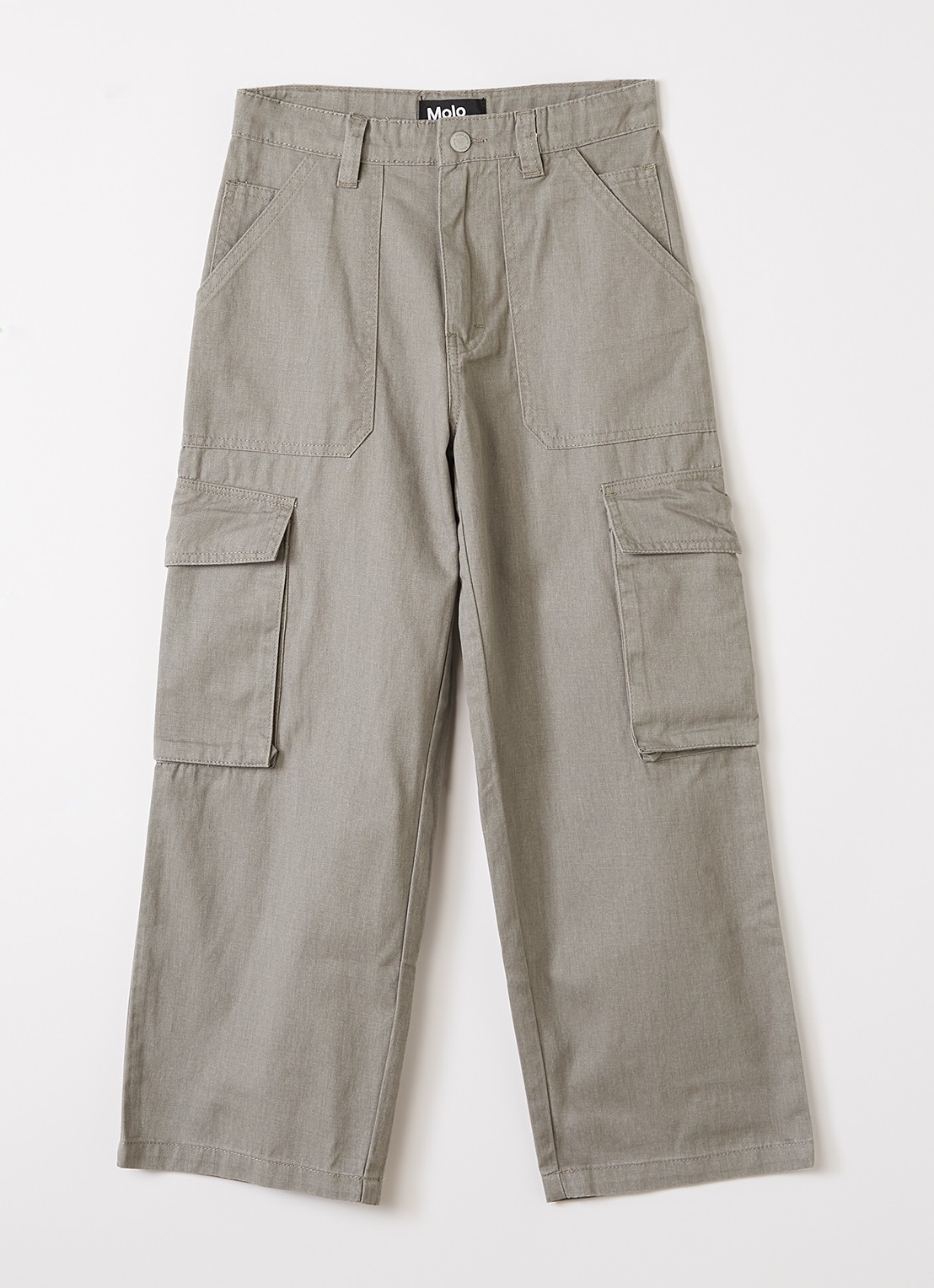 Molo Alter loose fit cargobroek met klepzakken - voorkant 2 taupe