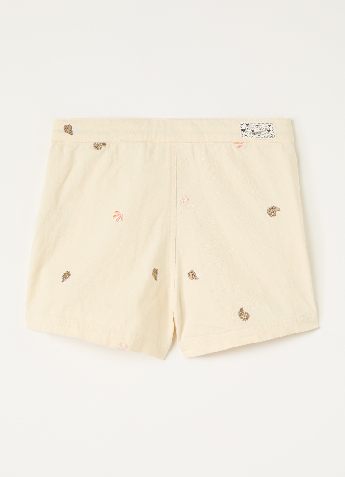 Molo Amanda straight fit korte broek met borduring - voorkant 2 creme