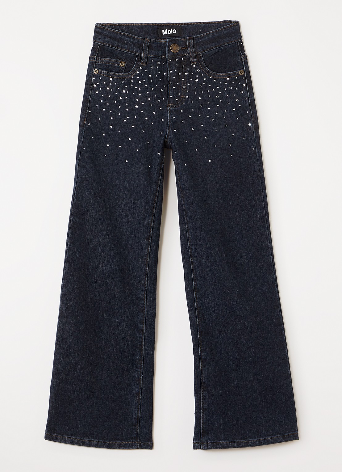Molo Asta flared jeans van  katoen - voorkant beige