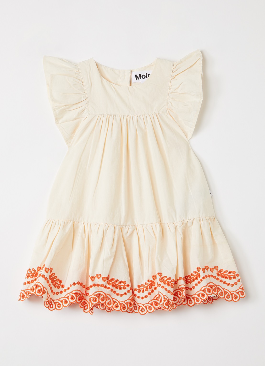 Molo Cammas tuniekjurk met broderie - voorkant creme