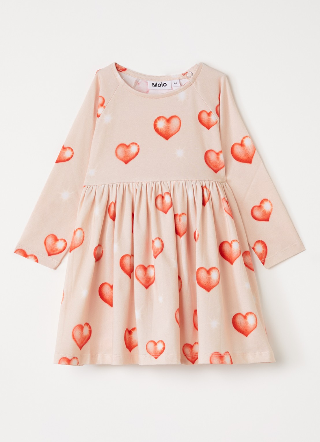 Molo Charmaine jurk met print - voorkant 2 zalmroze