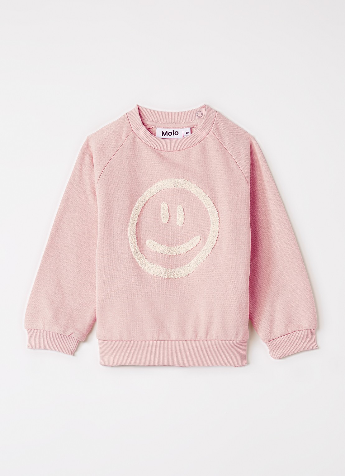 Molo Disc sweater met print - voorkant zalmroze