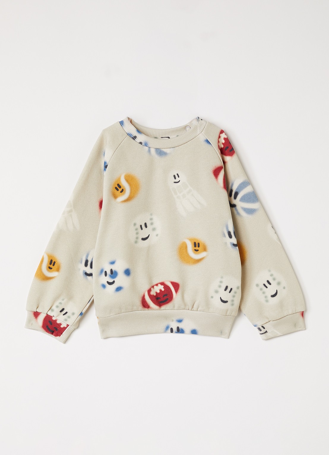 Molo Disc sweater met print - voorkant 2 zand