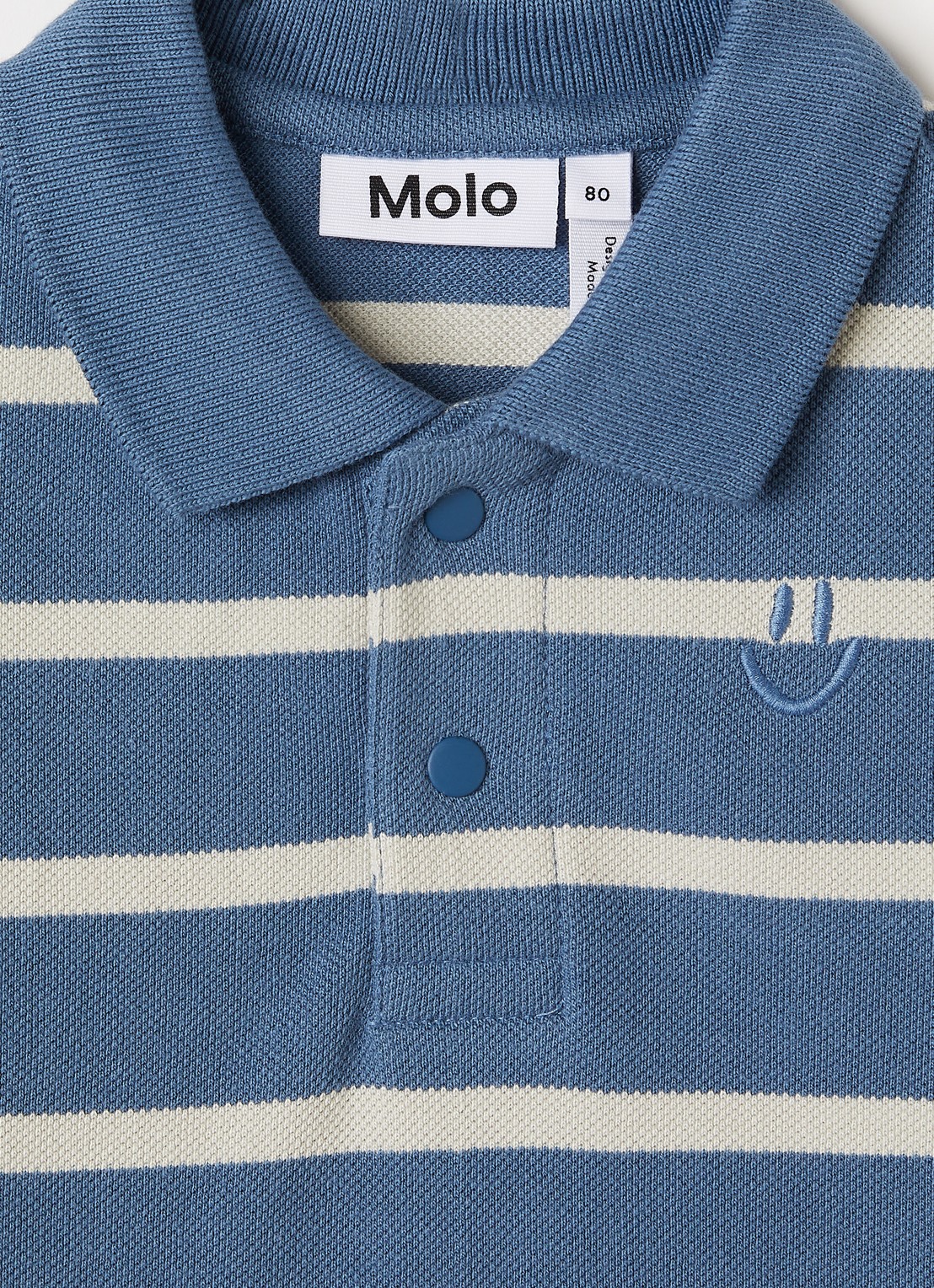 Molo Easty polo met streepprint - detail 3 petrol