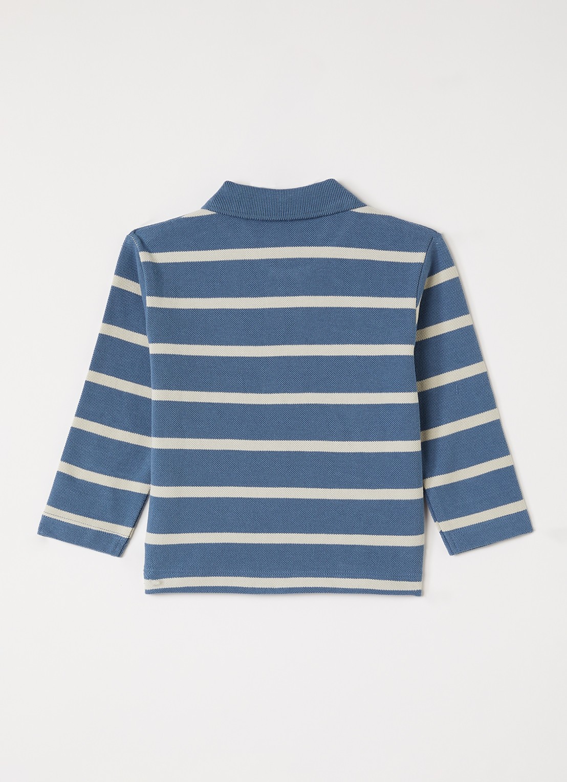 Molo Easty polo met streepprint - voorkant 2 petrol