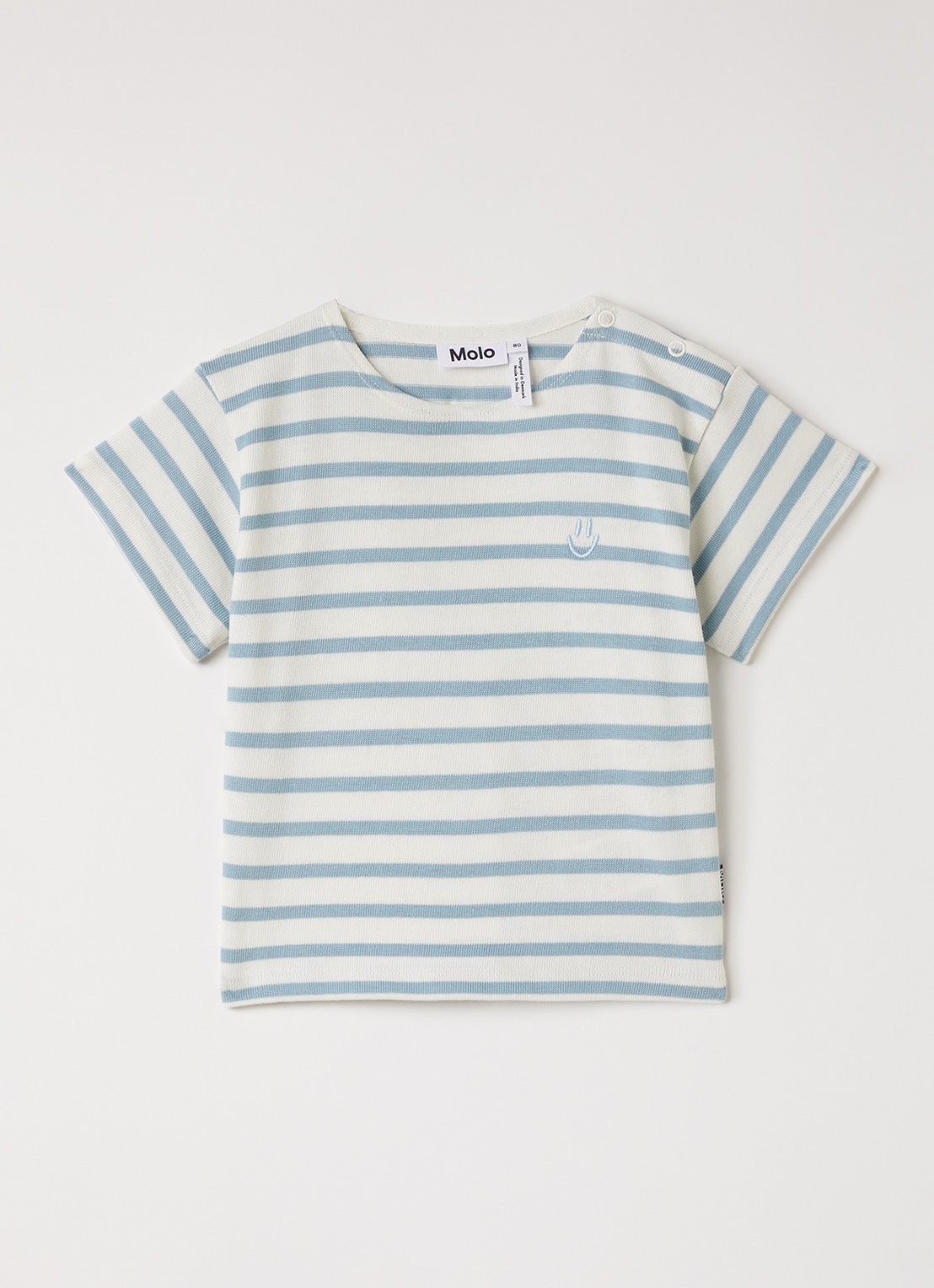 Molo Eivor T-shirt met streepprint - voorkant blauw