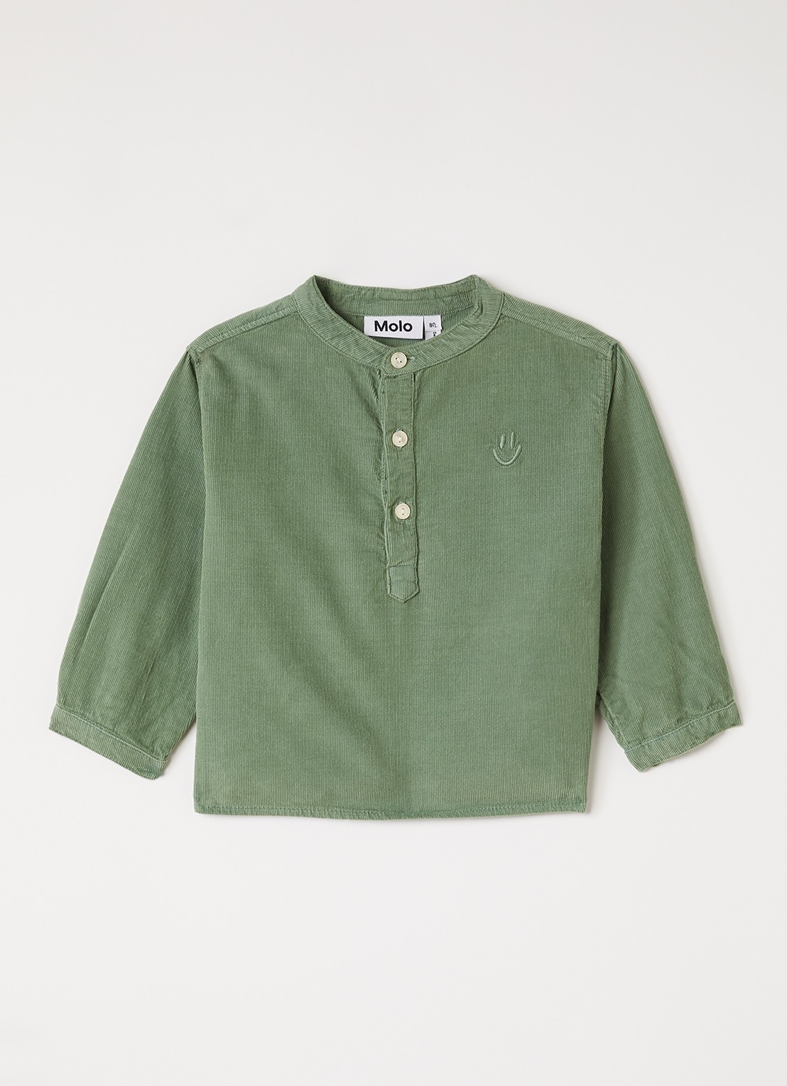 Molo Enoz longsleeve van corduroy - voorkant groen