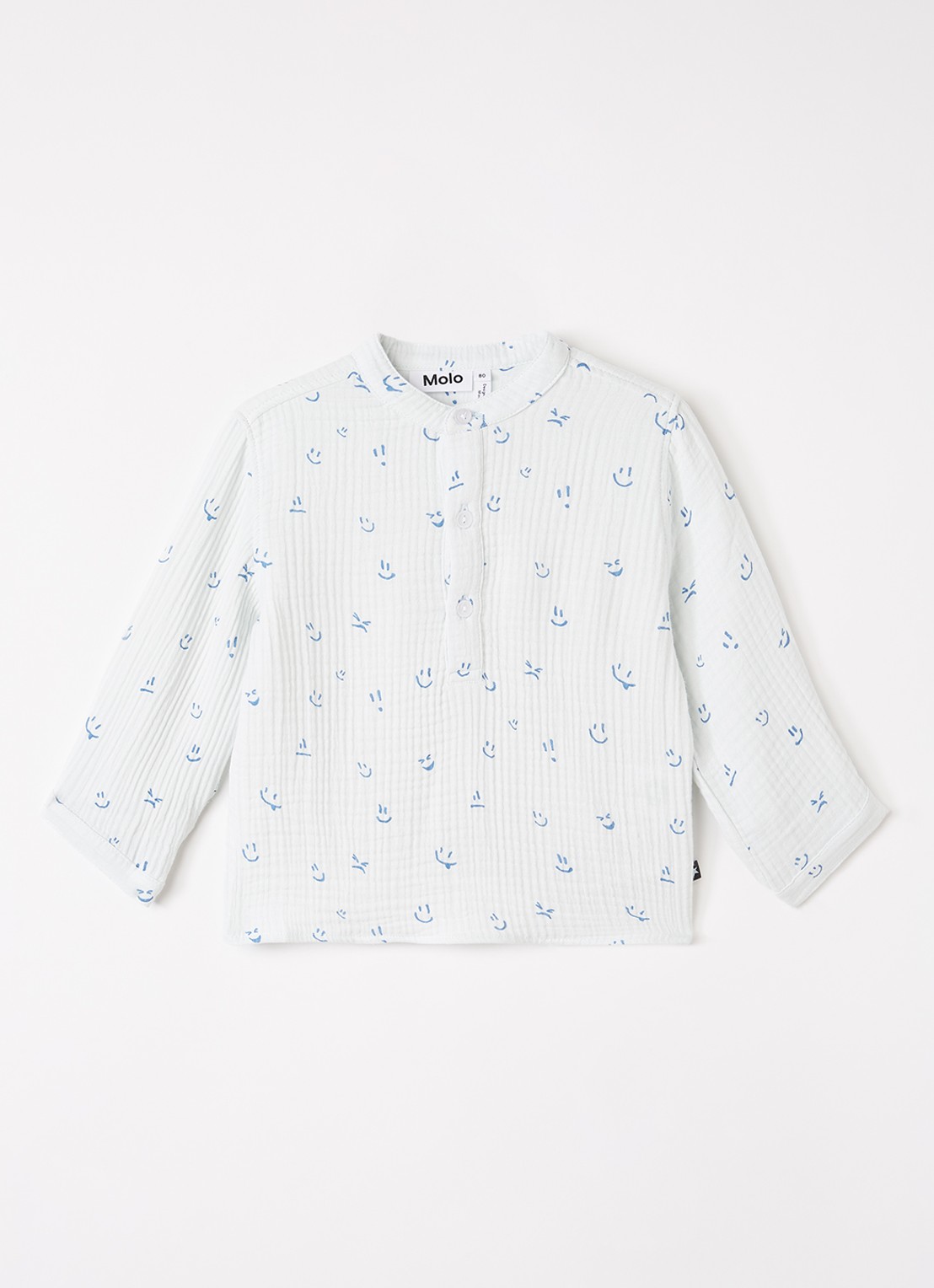 Molo Enozo longsleeve met print - voorkant lichtblauw