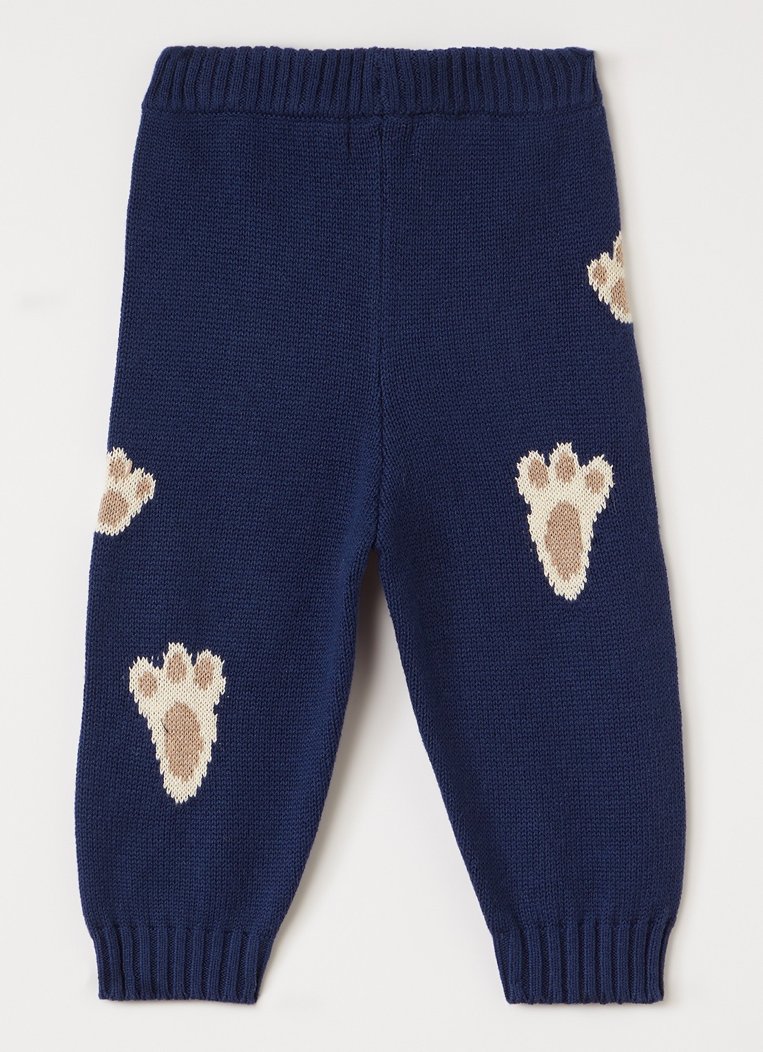 Molo Fijngebreide tapered fit broek in wolblend - voorkant 3 donkerblauw