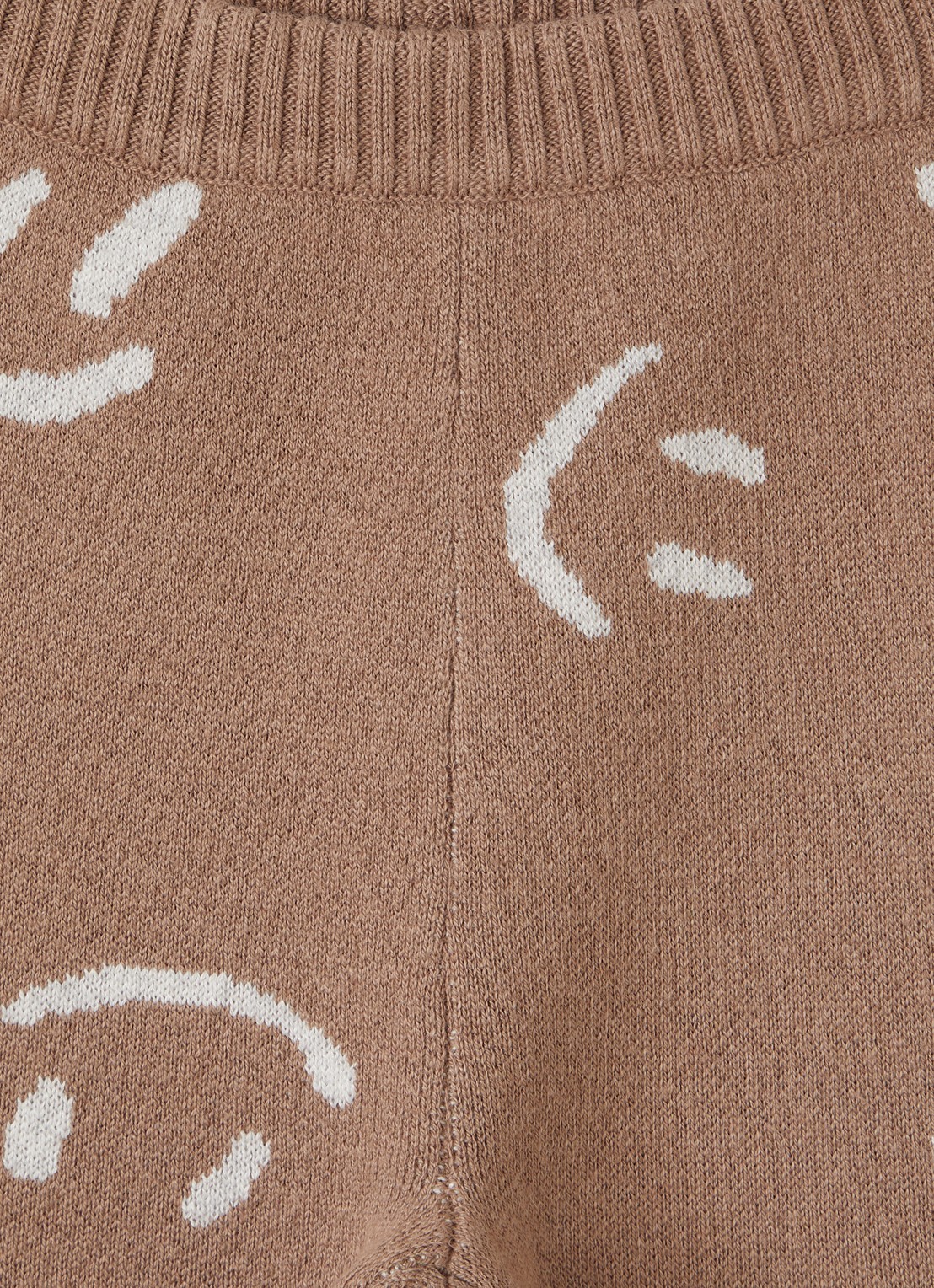 Molo Fijngebreide tapered fit broek in wolblend - detail zand