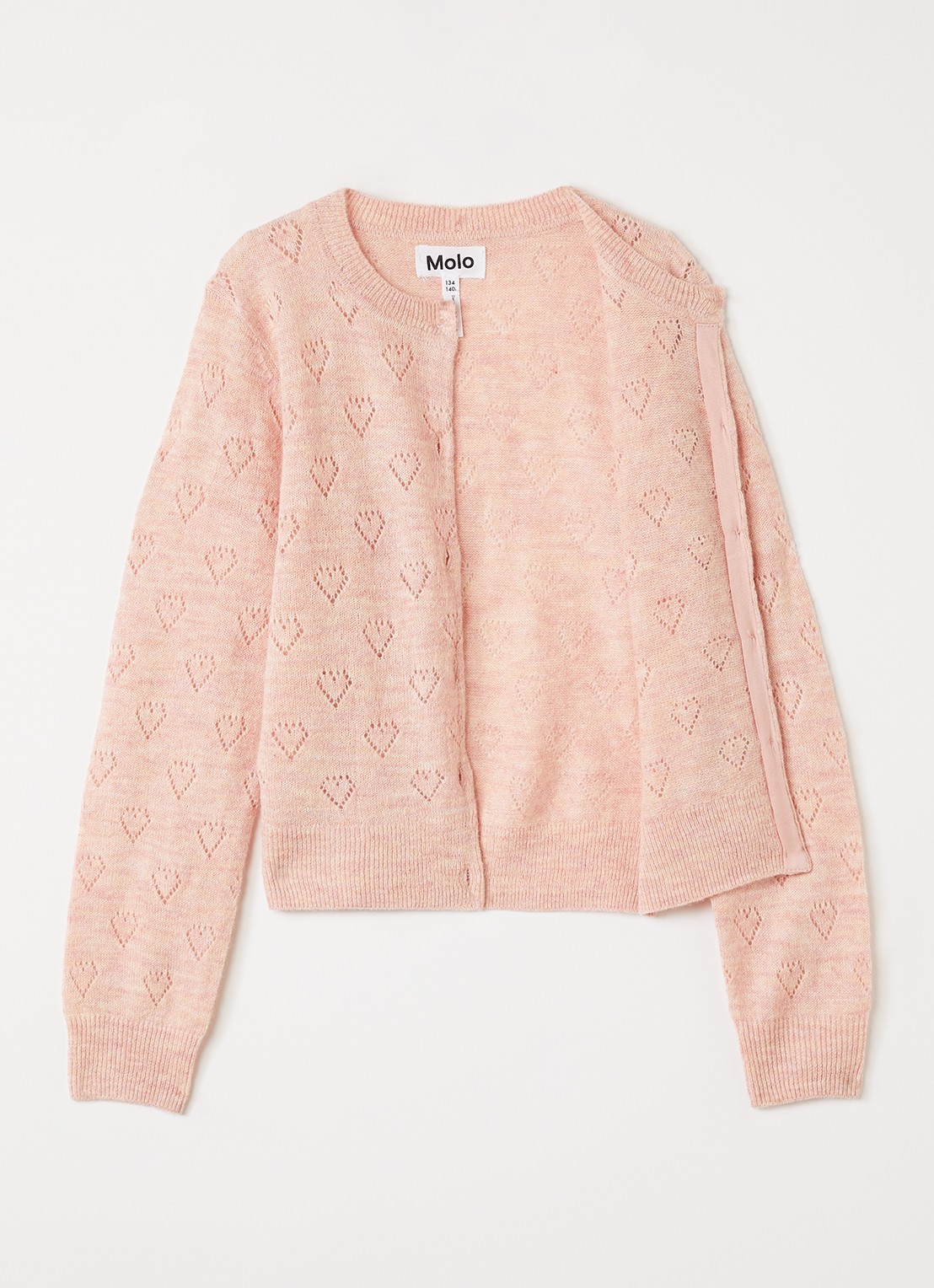 Molo Gillian fijngebreid vest in alpaca wolblend - voorkant 2 zalmroze