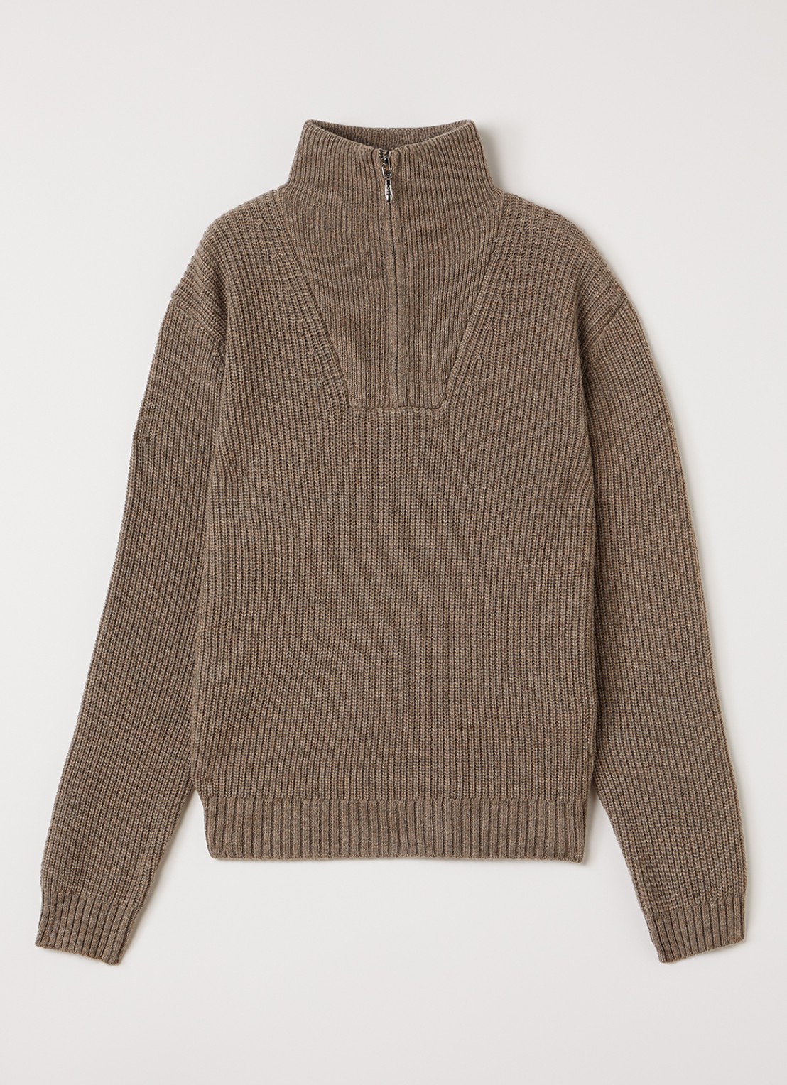 Molo Gretta grofgebreide trui in wolblend - voorkant beige