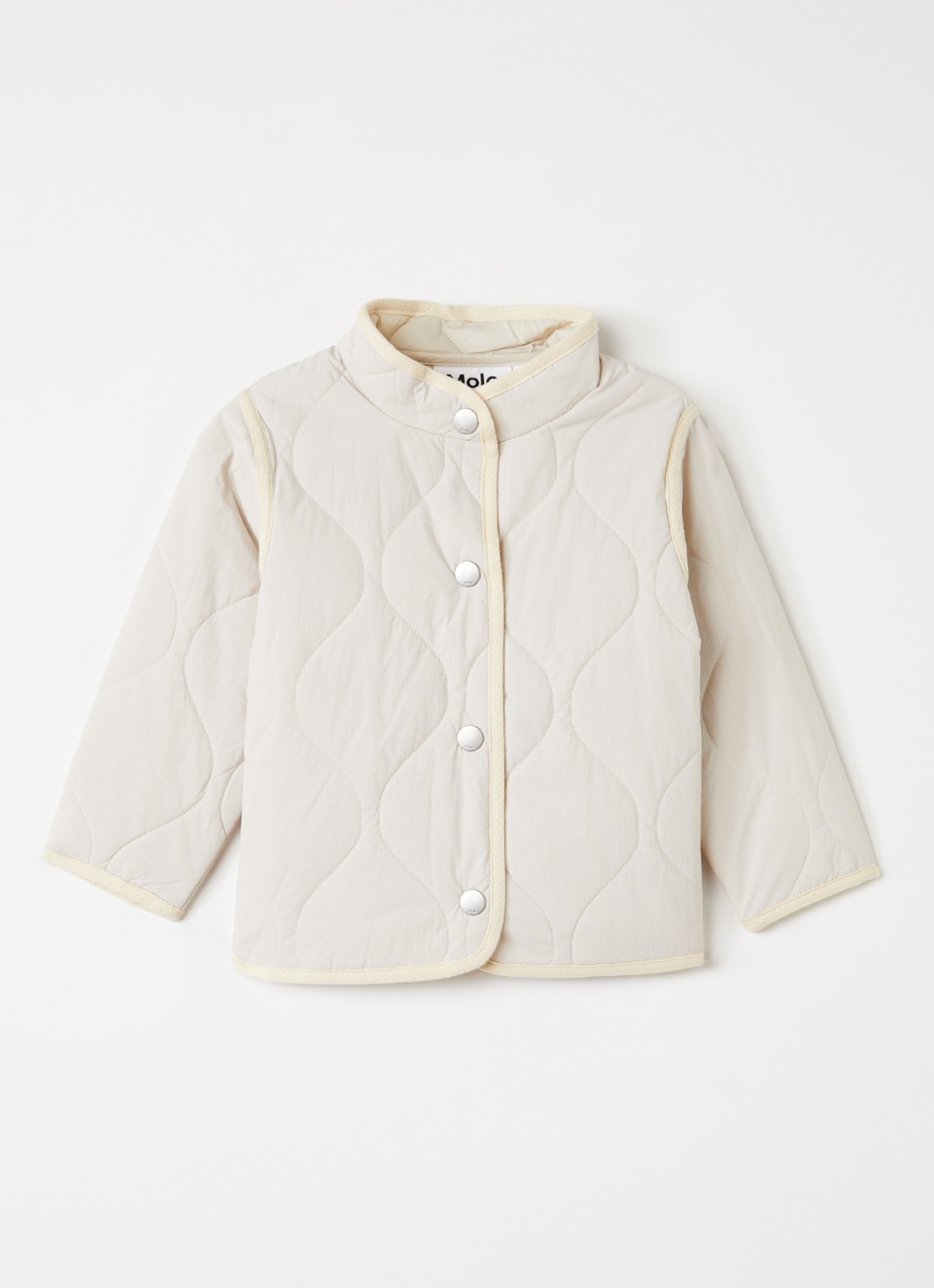 Molo Harrie gewatteerd jack met quilt patroon - voorkant 2 creme