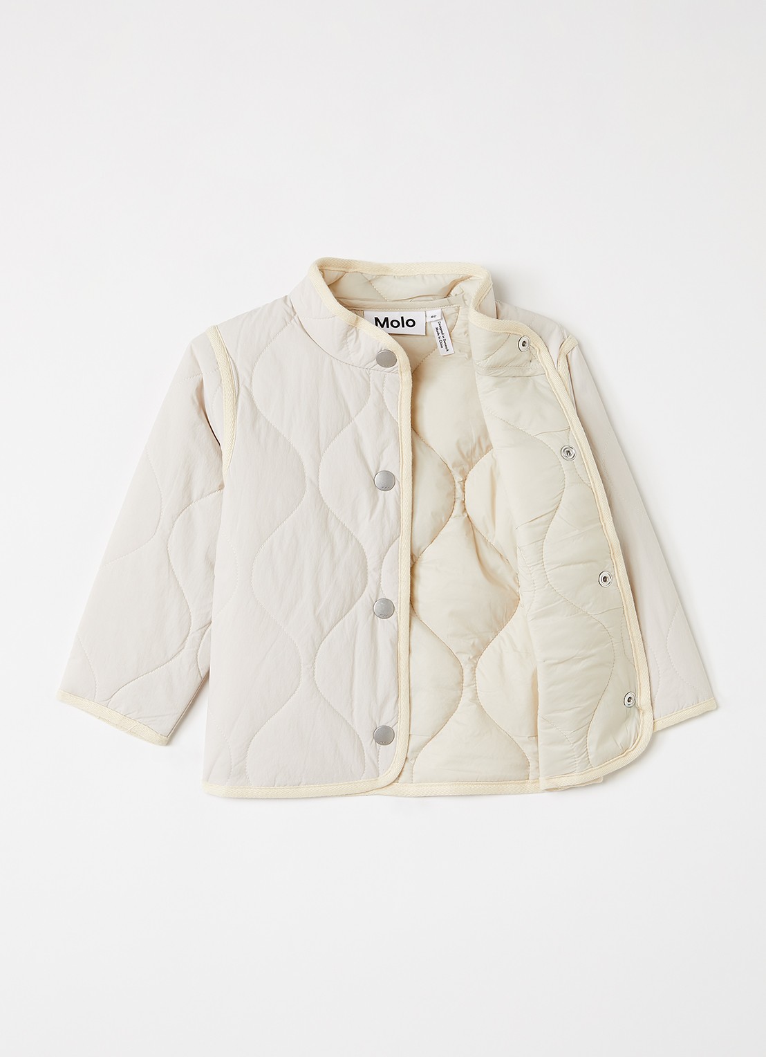 Molo Harrie gewatteerd jack met quilt patroon - voorkant 3 creme