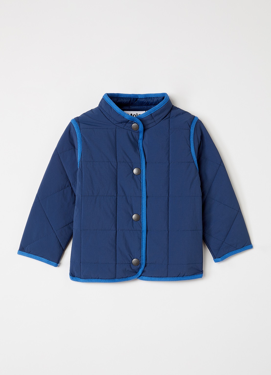 Molo Harrie gewatteerd jack met quilt patroon - voorkant 2 donkerblauw