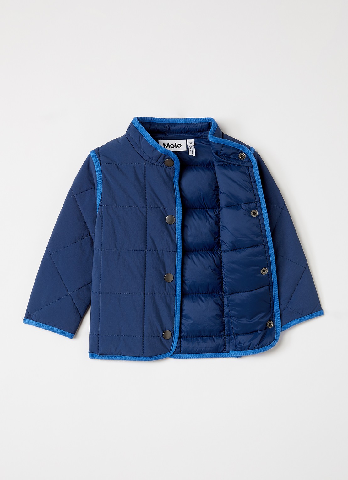 Molo Harrie gewatteerd jack met quilt patroon - voorkant 3 donkerblauw