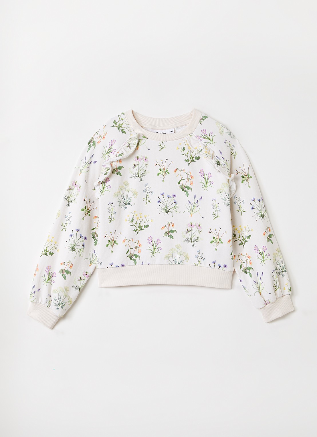 Molo Mabel sweater met bloemenprint - voorkant creme