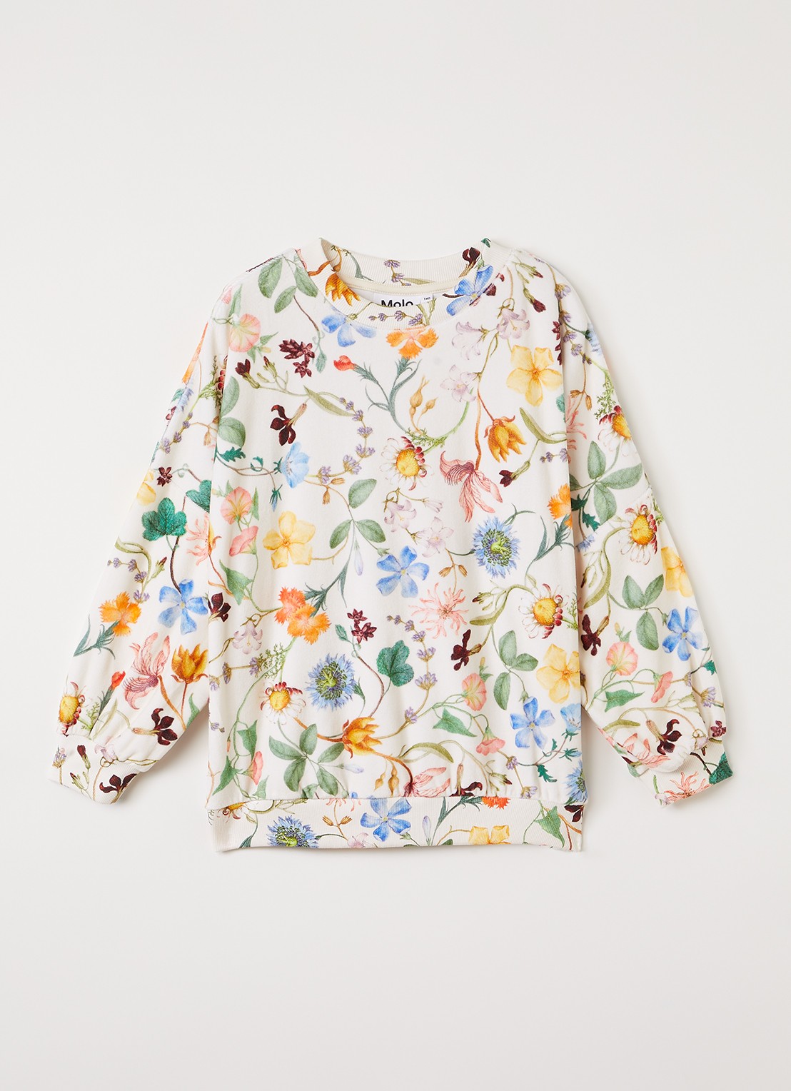 Molo Marika sweater met bloemenprint - voorkant gebroken wit