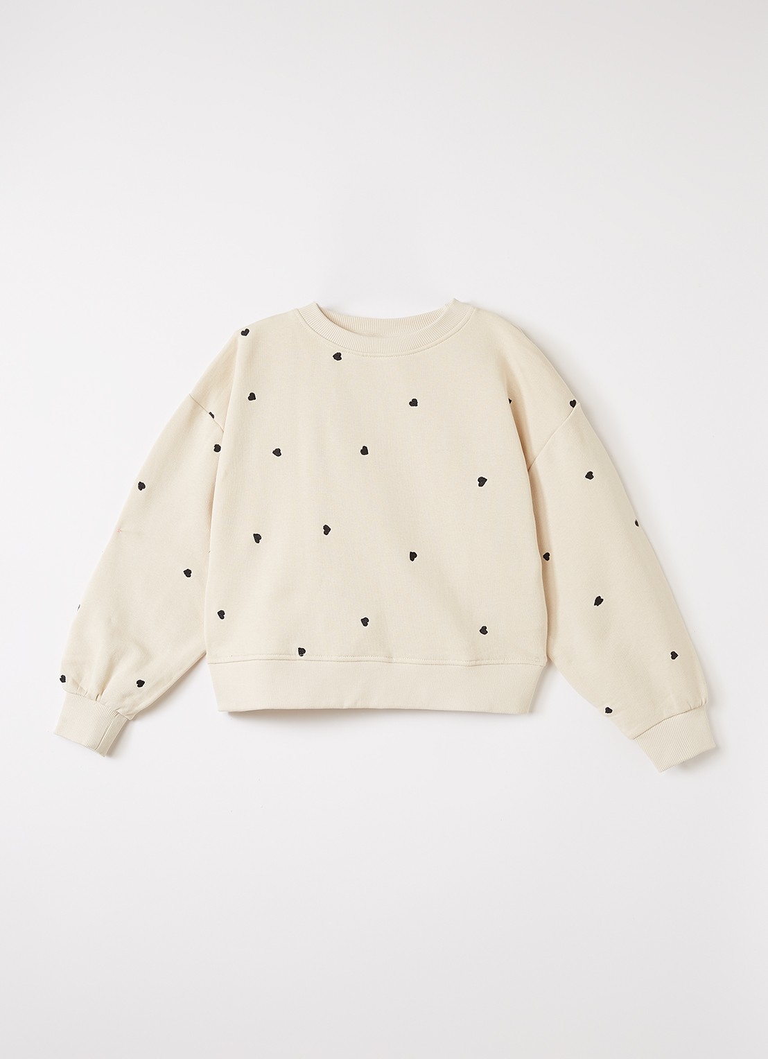 Molo Miki sweater met borduring - voorkant zand