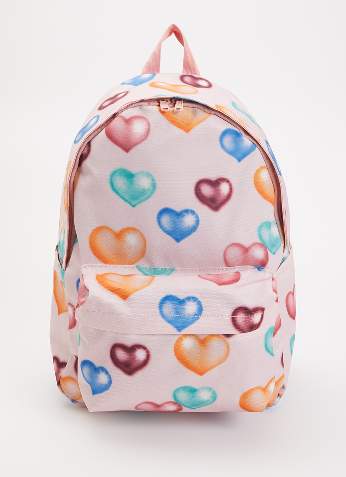 Molo Mio rugzak met print en 12 inch laptopvak - voorkant 2 lichtroze